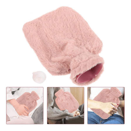 กระเป๋าน้ำร้อน พร้อมปลอกผ้านุ่ม ขนาด 2000 ML ABLOOM สีชมพู_2